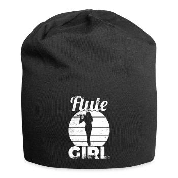 Flötenspielerin - Jersey-Beanie - Schwarz - Vorne