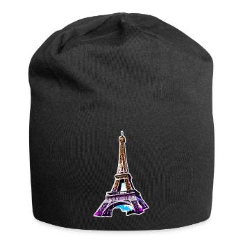 Eiffelturm #15 - Jersey-Beanie - Schwarz - Vorne