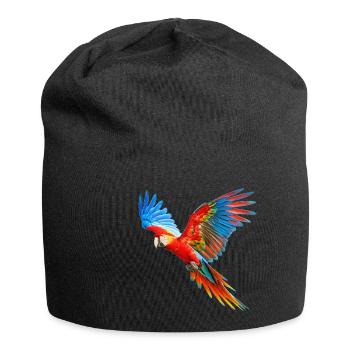 Experience the Tropical Colors - T-Shirt with Parrot - Jersey Beanie - black - Front