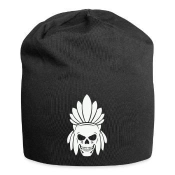 indianer skull - Jersey-Beanie - Schwarz - Vorne