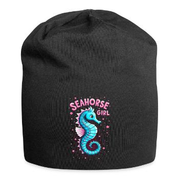 Seahorse Girl - Jersey-Beanie - Schwarz - Vorne