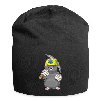 Maulwurf Bergarbeiter Spitzhacke Bergbau - Jersey-Beanie - Schwarz - Vorne