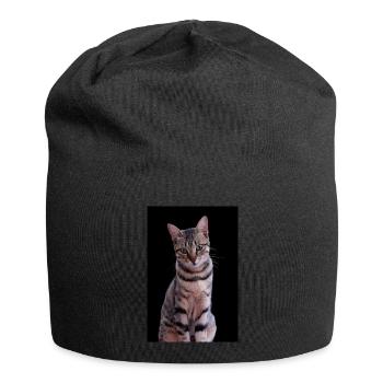 Chat chat chaton doux - Bonnet en jersey - noir - Devant