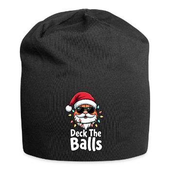 Basketball Im Weihnachtsmannkostüm Deck The Balls - Jersey-Beanie - Schwarz - Vorne