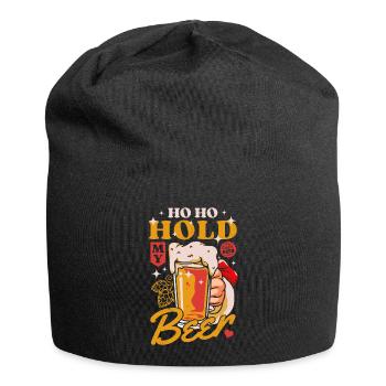 Weihnachten hoho hält mein Weihnachtsmannbier - Jersey-Beanie - Schwarz - Vorne
