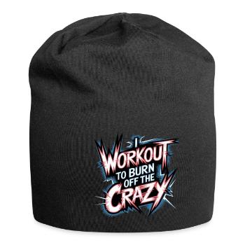 I Workout To Burn Off The Crazy 13 - Jersey-Beanie - Schwarz - Vorne
