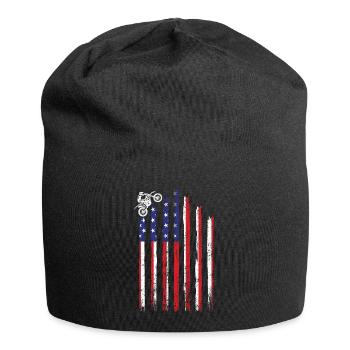Dirtbike Rider US Flag MX Motocross Supercross - Jersey-Beanie - Schwarz - Vorne