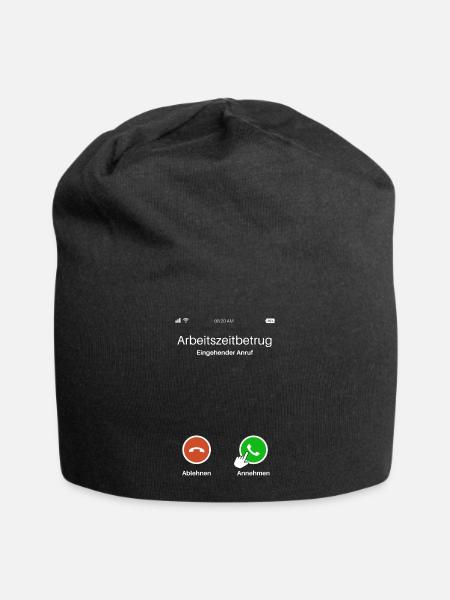 Arbeitszeitbetrug Anruf Lustiges Design - Jersey-Beanie - Schwarz