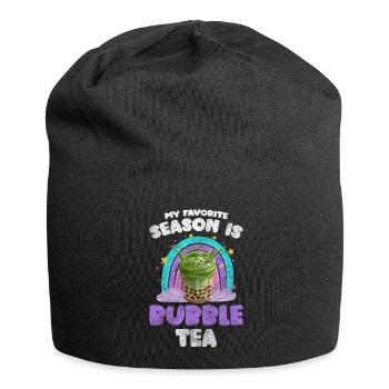 Bubble Tea Süß Sirup To-Go Getränk - Jersey-Beanie - Schwarz - Vorne