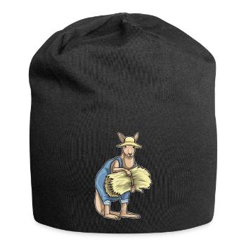 Känguru Landwirt Stroh Bauernhof - Jersey-Beanie - Schwarz - Vorne
