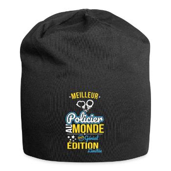 Meilleur Policier au monde - 100% génial - Bonnet en jersey - noir - Devant