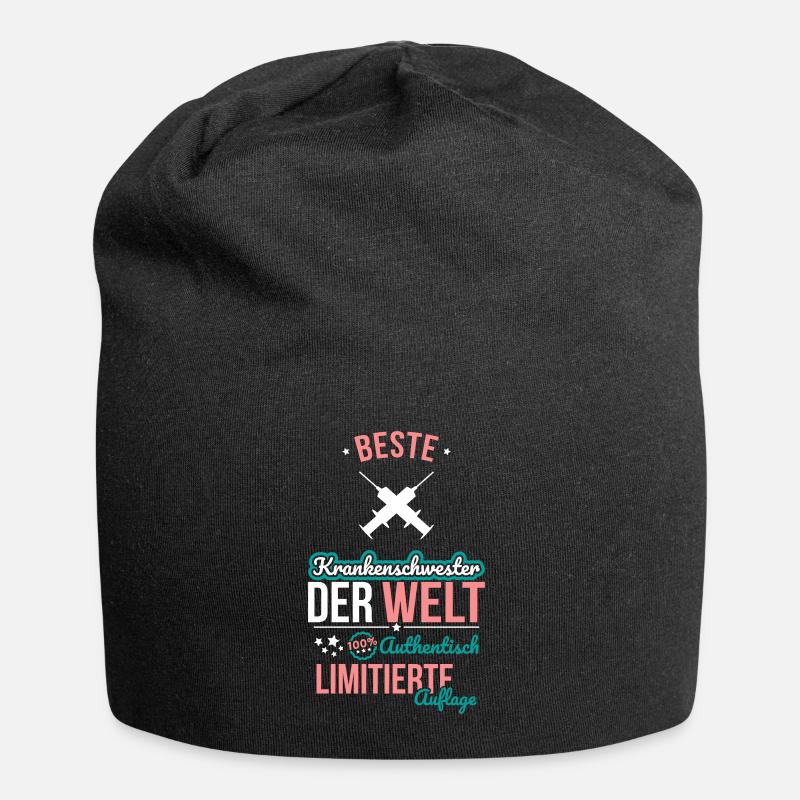 Beste Krankenschwester der Welt - 100% Authentisch - Jersey-Beanie - Schwarz