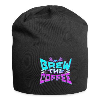 Brew The Coffee - 80s Design - Jersey Beanie - black - Front