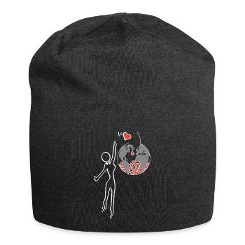 Donnez de l’amour - Bonnet en jersey - charbon - Devant