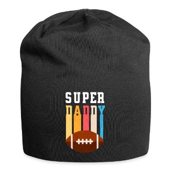 Papa Super Daddy Football Best Dad - Jersey Beanie - black - Front