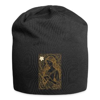 Book Books Reading Mrs. Art Nouveau Gift - Jersey Beanie - black - Front