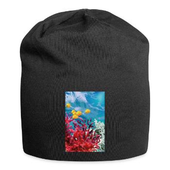 Lebendige Korallenriff Unterwasserwelt - Jersey-Beanie - Schwarz - Vorne