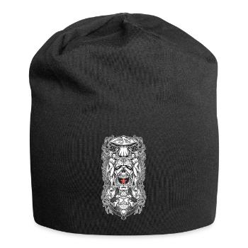 Psychedelisches Schädelportal – Okkulte Pilzvision - Jersey-Beanie - Schwarz - Vorne