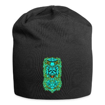 Psychedelisches Schädelportal – Okkulte Pilzvision - Jersey-Beanie - Schwarz - Vorne