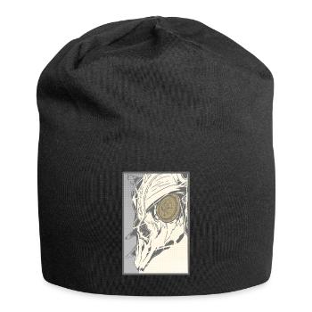 Steampunk skull with clockwork eye - Jersey Beanie - black - Front