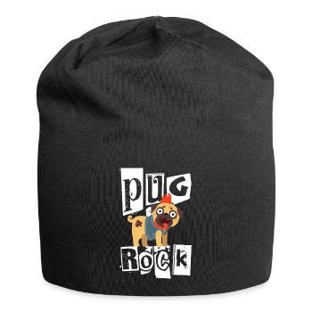 Pug Rock Punk Pug Dog Mohawk Punk Rock Punk - Jersey Beanie - black - Front