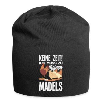 Keine Zeit! Ich muss zu meinen Mädels – Hühner - Jersey-Beanie - Schwarz - Vorne