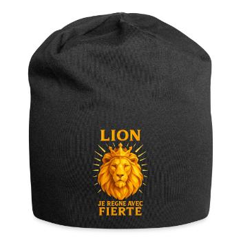 Signe astrologique du Lion - Astrologie - Bonnet en jersey - noir - Devant