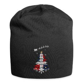Sapin de Noël avec drapeau de la République dominicaine - Bonnet en jersey - noir - Devant