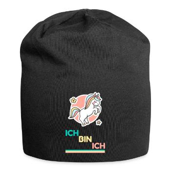 Licorne pastel Je suis moi - Bonnet en jersey - noir - Devant