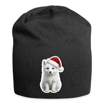 White arctic fox in deep snow - Jersey Beanie - black - Front