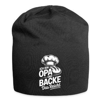 Opa Backt Das Reicht Küchenhumor - Jersey-Beanie - Schwarz - Vorne