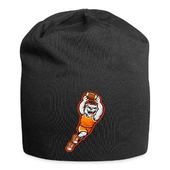 Bulldog Football Touchdown-Maskottchen - Jersey-Beanie - Schwarz - Vorne