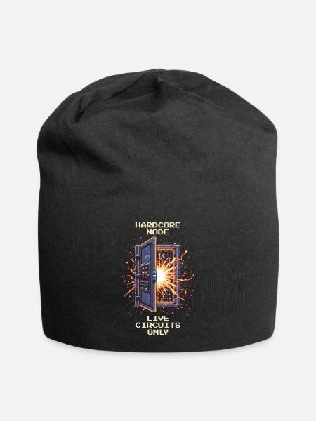 Hardcore: Nur unter Spannung | Elektriker - Jersey-Beanie - Schwarz