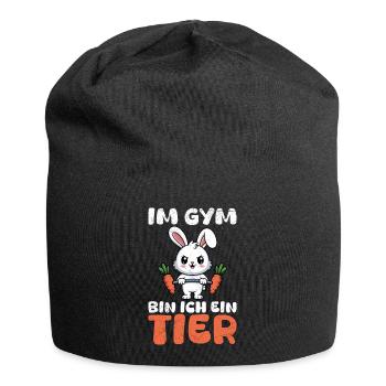 Weight training IN THE GYM I AM AN ANIMAL Fun - Jersey Beanie - black - Front