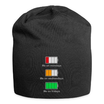 Mein Akku während der Woche - Jersey-Beanie - Schwarz - Vorne