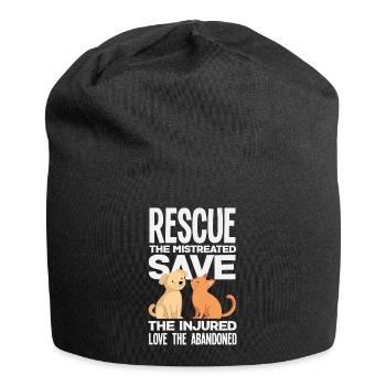 Care Adopt Animal Rescue Rescue Injured - Jersey Beanie - black - Front