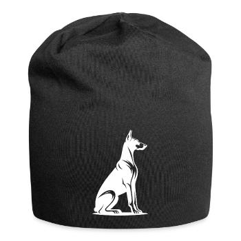 Treuer Dobermann Wachhund Silhouette - Jersey-Beanie - Schwarz - Vorne