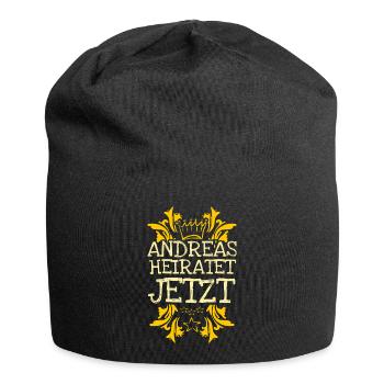 Gift for Andreas - Jersey Beanie - black - Front