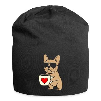 Conception de l’appartement Frenchie Coffee - Bonnet en jersey - noir - Devant