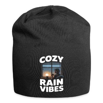 Régénération des vibes de la pluie douillette - Bonnet en jersey - noir - Devant
