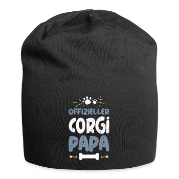 Offizieller Corgi Papa T-Shirt - Jersey-Beanie - Schwarz - Vorne