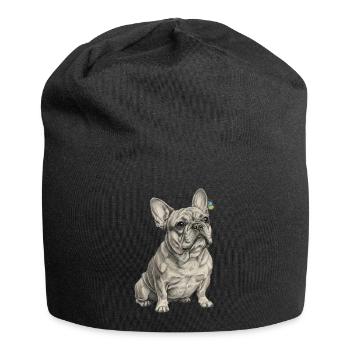 Bulldog mit Schmetterling akzent - Jersey-Beanie - Schwarz - Vorne