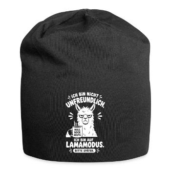 Ich Bin Unfreundlich Im Lamamodus - Jersey-Beanie - Schwarz - Vorne