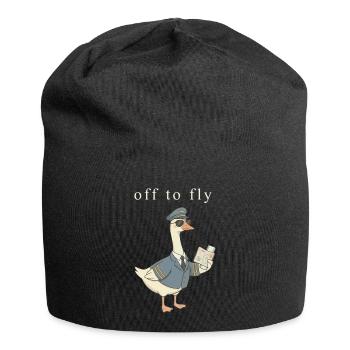 Ente Pilot auf Abflug - Jersey-Beanie - Schwarz - Vorne