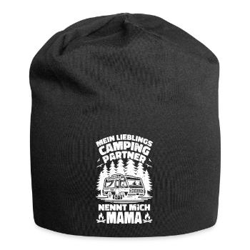 Lieblings Campingpartner Mama - Jersey-Beanie - Schwarz - Vorne