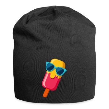 Glace avec lunettes de soleil - Bonnet en jersey - noir - Devant