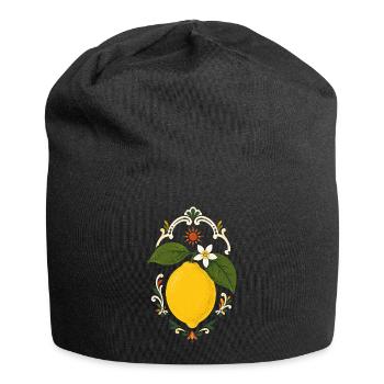 Italian Lemon in Summer Style - Jersey Beanie - black - Front