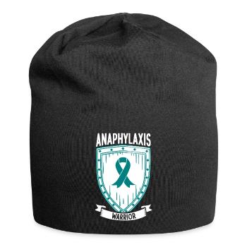 Anaphylaxie Kämpfer - Schutzschild in Türkis - Jersey-Beanie - Schwarz - Vorne
