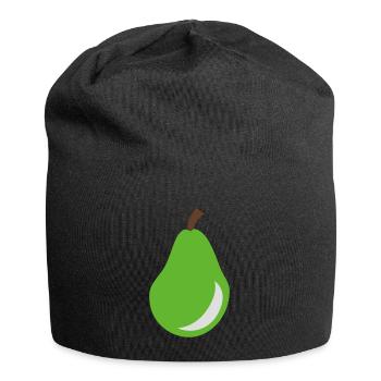 Birne - Obst - Jersey-Beanie - Schwarz - Vorne