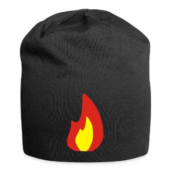 Fire - Flame - Hot - Burn - Jersey Beanie - black - Front